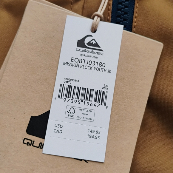 QUIKSILVER NEW Boys Mission Block Technical Snow Jacket - Picture 14 of 15